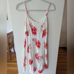 Red and white flower dress
